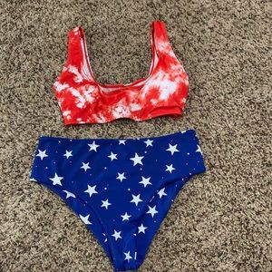 Red, White, and Blue bathing suit